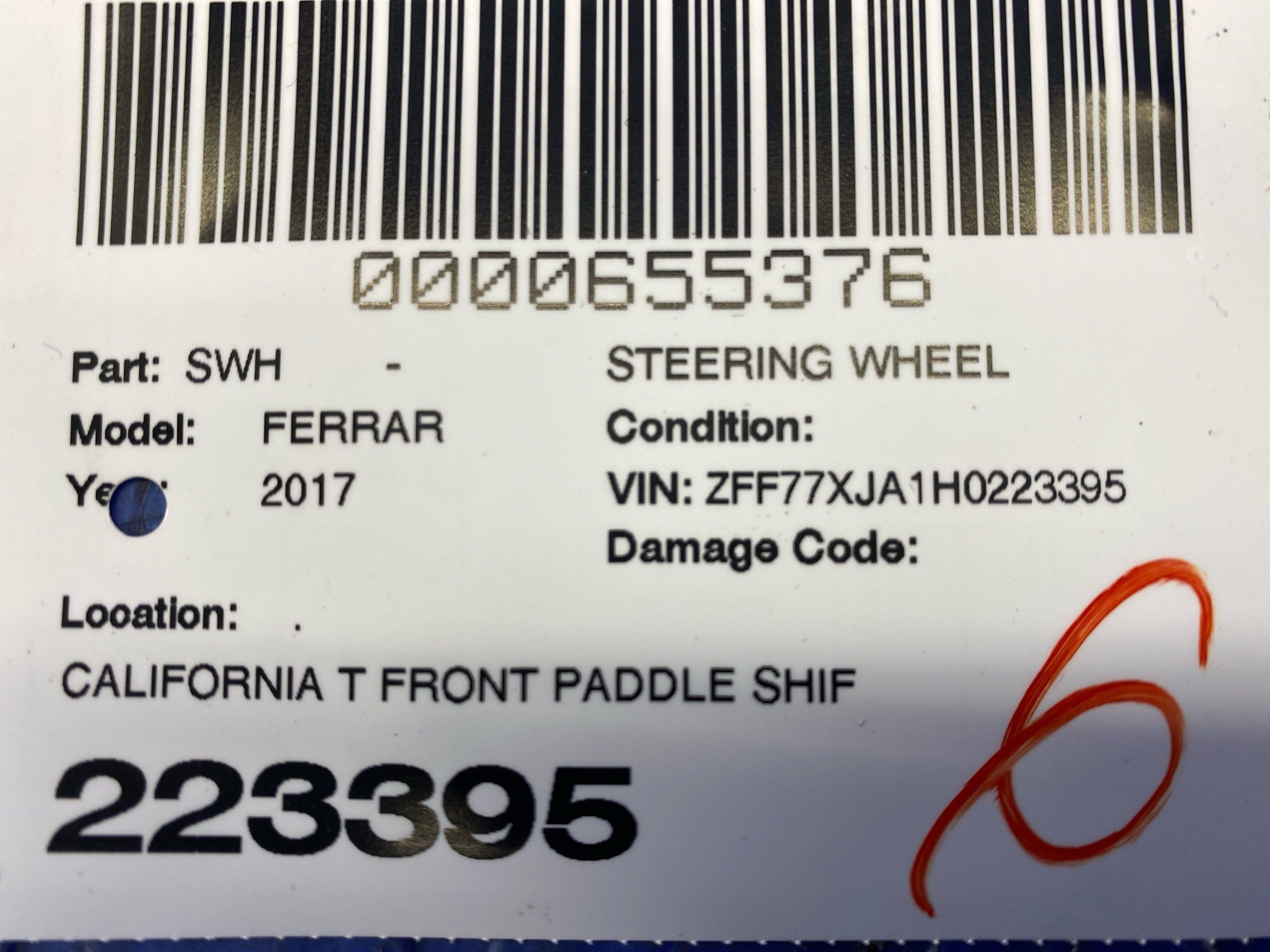 2015-2018 FERRARI CALIFORNIA T FRONT PADDLE SHIFT SHIFTER W/ IGNITION & KEY FOB