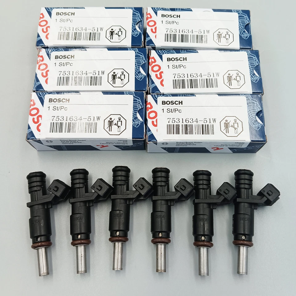 6X OEM BOSCH Fuel Injectors 7531634 For BMW 328i 330i 525i 528i 530i X3 X5 Z4 - Imagem 2 de 4