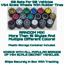 50 RANDOM Sets Real Rider Wheels For 1/64 Scale Custom Restoration Hot Wheel