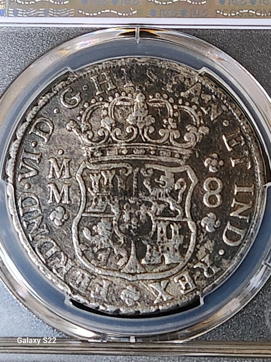 1755-Mo MM Pillar Dollar 8 Reales Mexico PCGS VF Detail FERDINAND