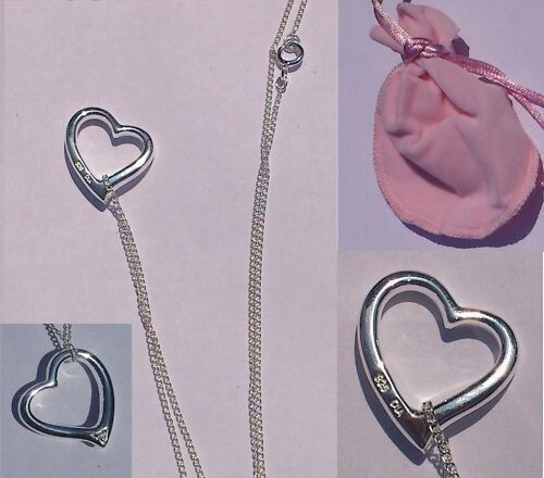 Heart Shaped Floating Pendant Sterling Silver 925 perfect gift-loved ones - Picture 3 of 7