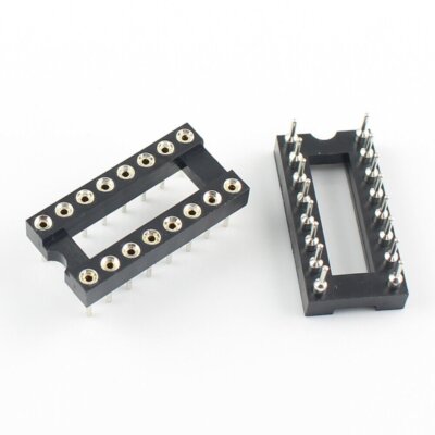 5Pcs 2.54mm Pitch 16 Pin DIP Round Pin Solder IC Socket Adaptor Narrow