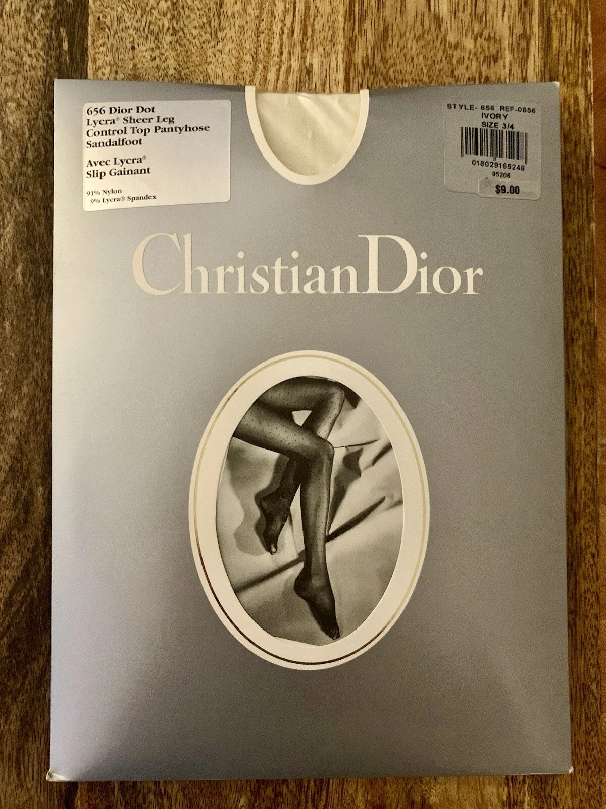 Culotte vintage Christian Dior à pois ivoire style haut de contrôle 656, taille 3 ou 3/4