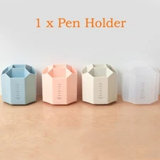 Pen Holder Container Pencils Organizer Storage Box 360 Degrees Rotating Case New