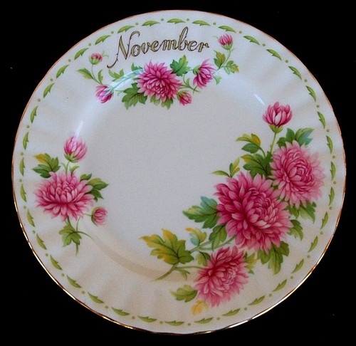ROYAL ALBERT PIATTINO DOLCE 16 cm.FLOWER OF THE MONTH MESE A SCELTA - Imagen 13 de 14