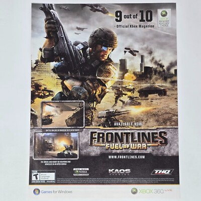 #ad Frontlines Fuel of War Xbox 360 PC Open World Print Ad Poster Promo Art $14.96