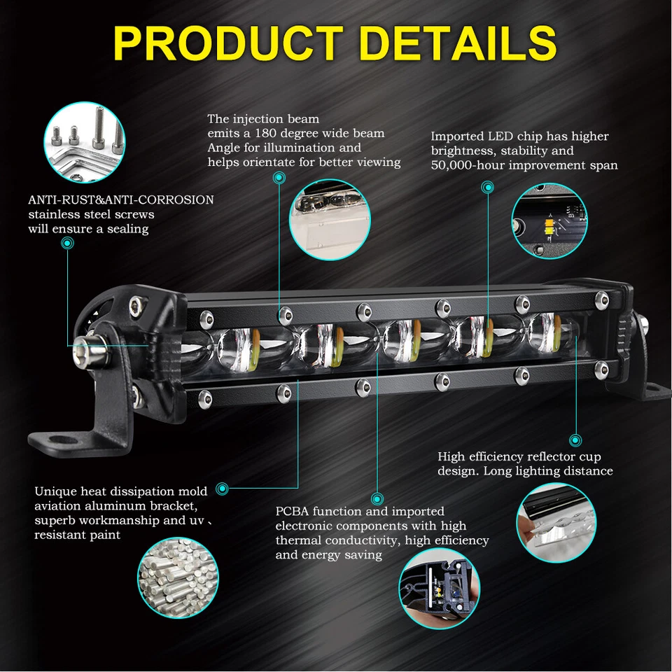 Fit Can-am Maverick X3 DS RS Roof Windshield 50'' LED Light Bar Strobe /Wire Kit - Image 4 of 4