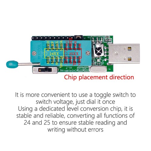 CH341A Programmer V1.7 1.8V Level Shift W25Q64FW W25Q128FW Gd25LQ64 Module - Photo 9/9