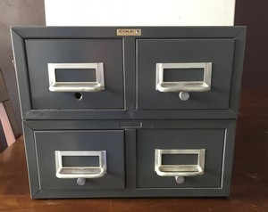 2 Cole Steel 2 Drawer Metal File Cabinets Organizer Vintage Stackable Storage Ebay