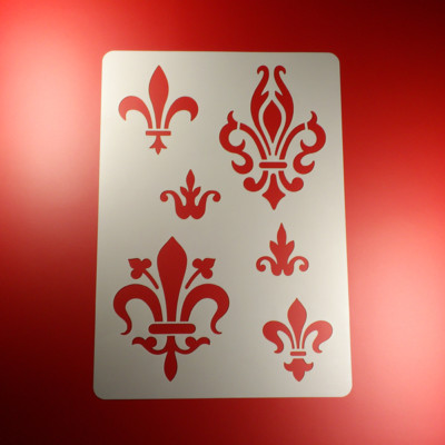 A3 Schablone Fleur de Lis Lilie Palmette 6 Motive - BA353