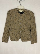 Jones New York Womens Size 6 Acetate Blend Woven Tweed Jacket Blazer Floral