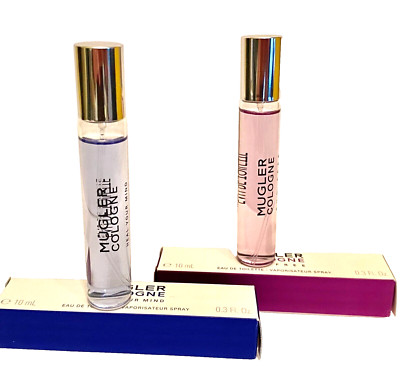 2 Mugler Cologne Run free & Heal Your Mind Eau The Toilette 0.3oz/10 ml each NIB