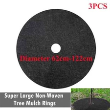 3PCS Super Large 62cm-122cm Non-Woven Tree Mulch Ring Weeding Barrier Thickened