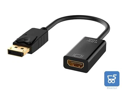 Adattatore Monitor da DisplayPort Dp Cavo a Hdmi 4K Intel Hd Ati Ge-Force Quadro