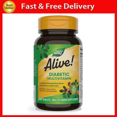 Nature S Way Alive! Diabetic Multivitamin, Alpha Lipoic Acid, High Potency B-Vit