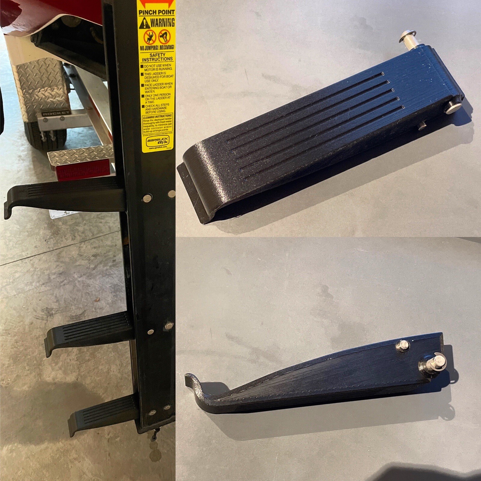 Replacement Step Rung & Pivot Pin for Garelick EezIn Boarding Swim Dive Ladder eBay