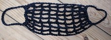 Men's BLACK cotton crochet face mask netting mesh look breathable