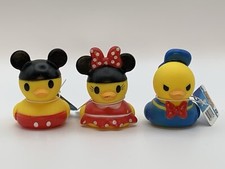 3 Disney Duckz rubber duckies Mickey Minnie Donald. Small With Tags By Jazwares