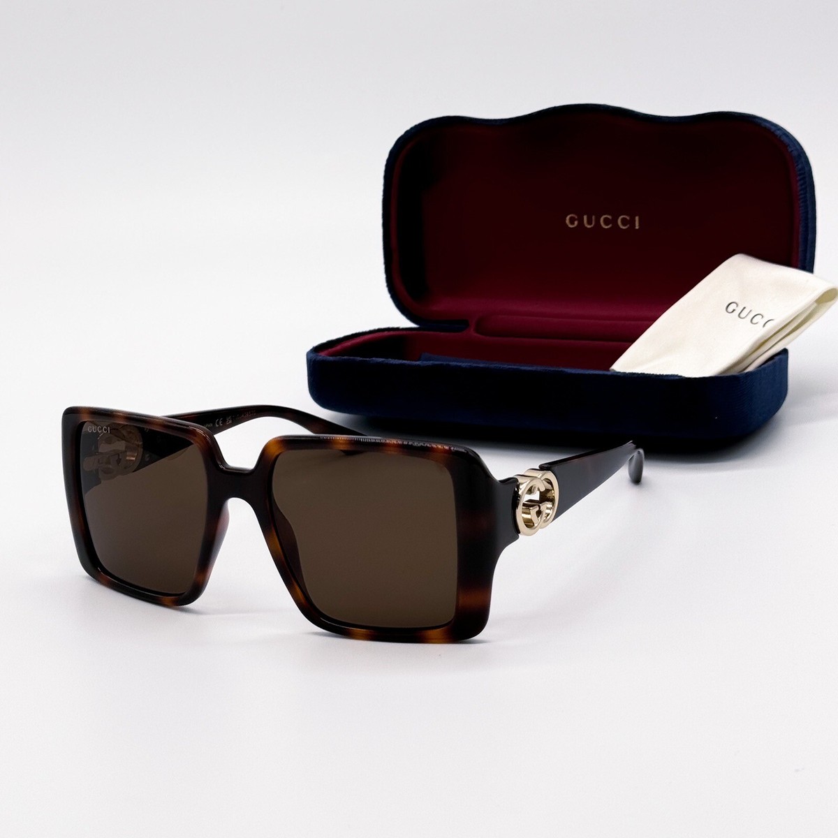 BRAND NEW Gucci GG1692S 002 Havana Brown Square Women Sunglasses GG 1692S NEW GUCCI GG1692S 002 HAVANA BROWN SQUARE WOMEN GUCCI  main image 4