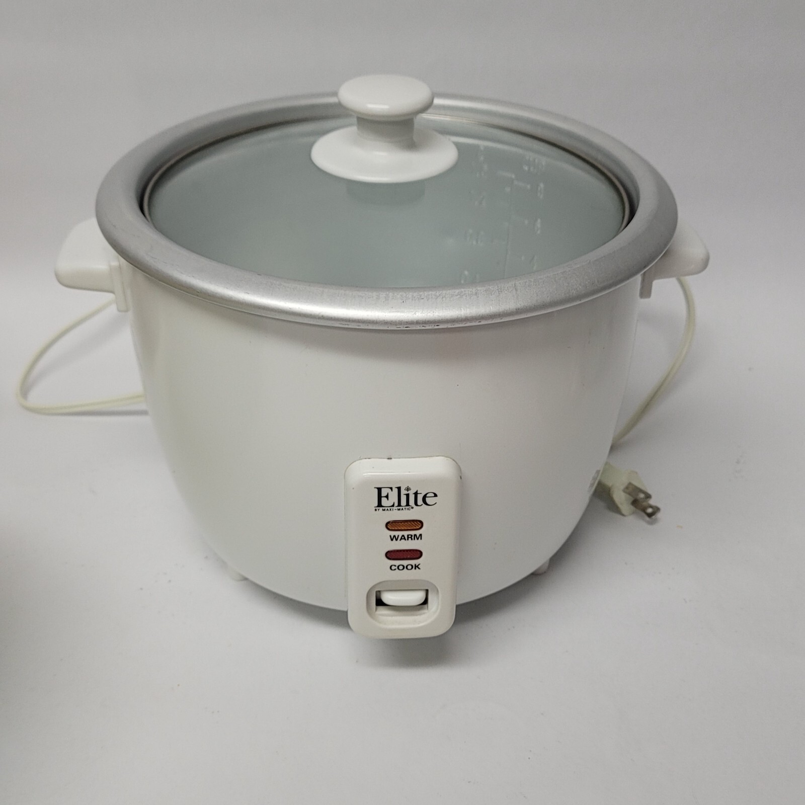 White With Glass Lid Long Cord Elite By Maximatic