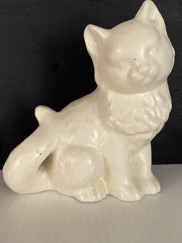 Lot Of 3 Cats- Haeger Planter Cream Cat-Blue Marmalade Cat-Black Silhouette Cat