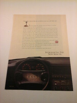 Vtg 1987-1988 Car Print Ad - '88 AUDI - INTRODUCING THE NEW AUDI 90 (INTERIOR)
