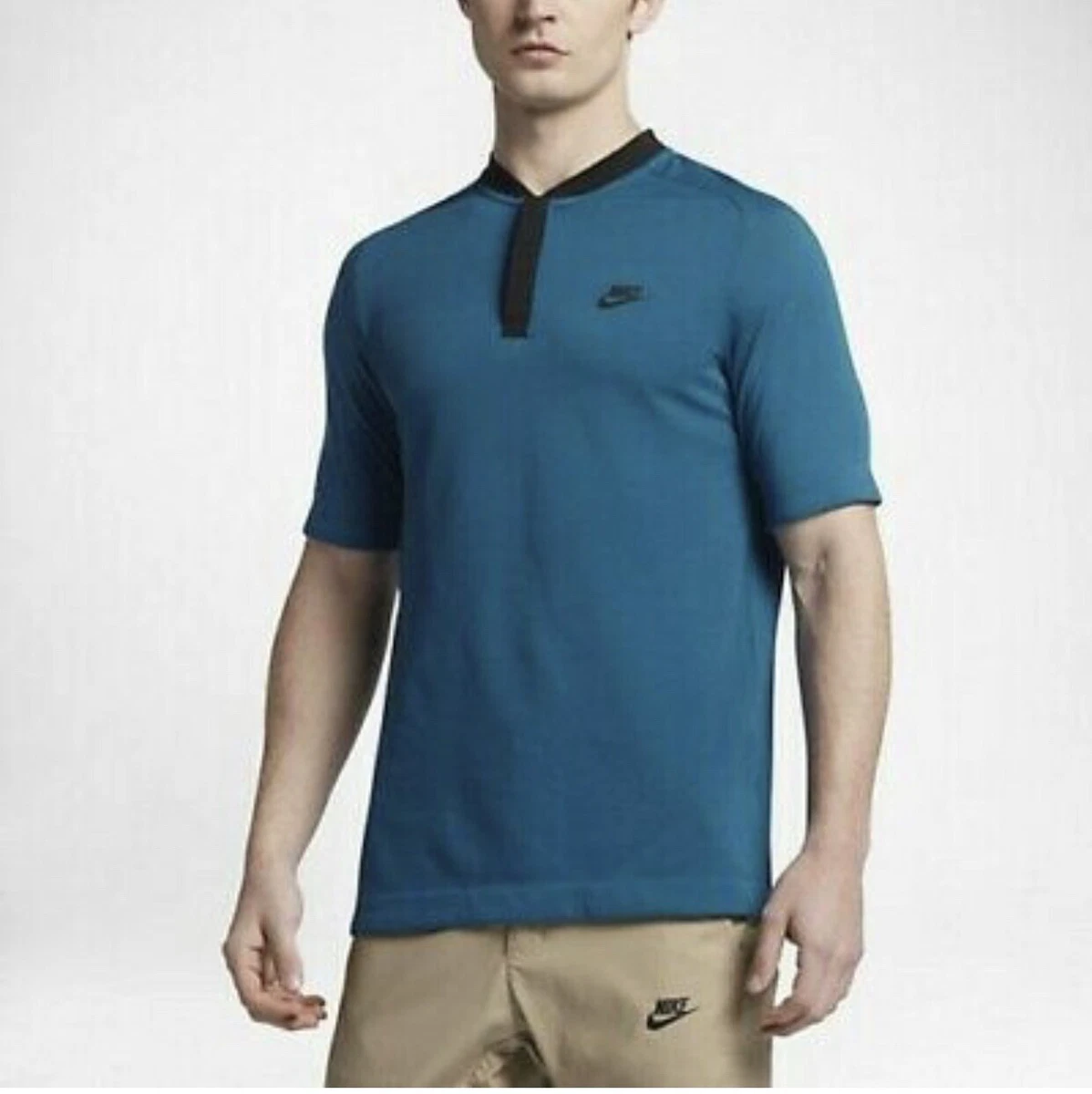 Collarless clearance polo nike