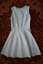 Vintage 60s Hand-Made Dress Jumper Light Blue Bust: 30" Waist: 26" Lot W