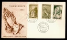 DR WHO 1955 GERMANY SAAR FDC SEMI POST ART COMBO R72015
