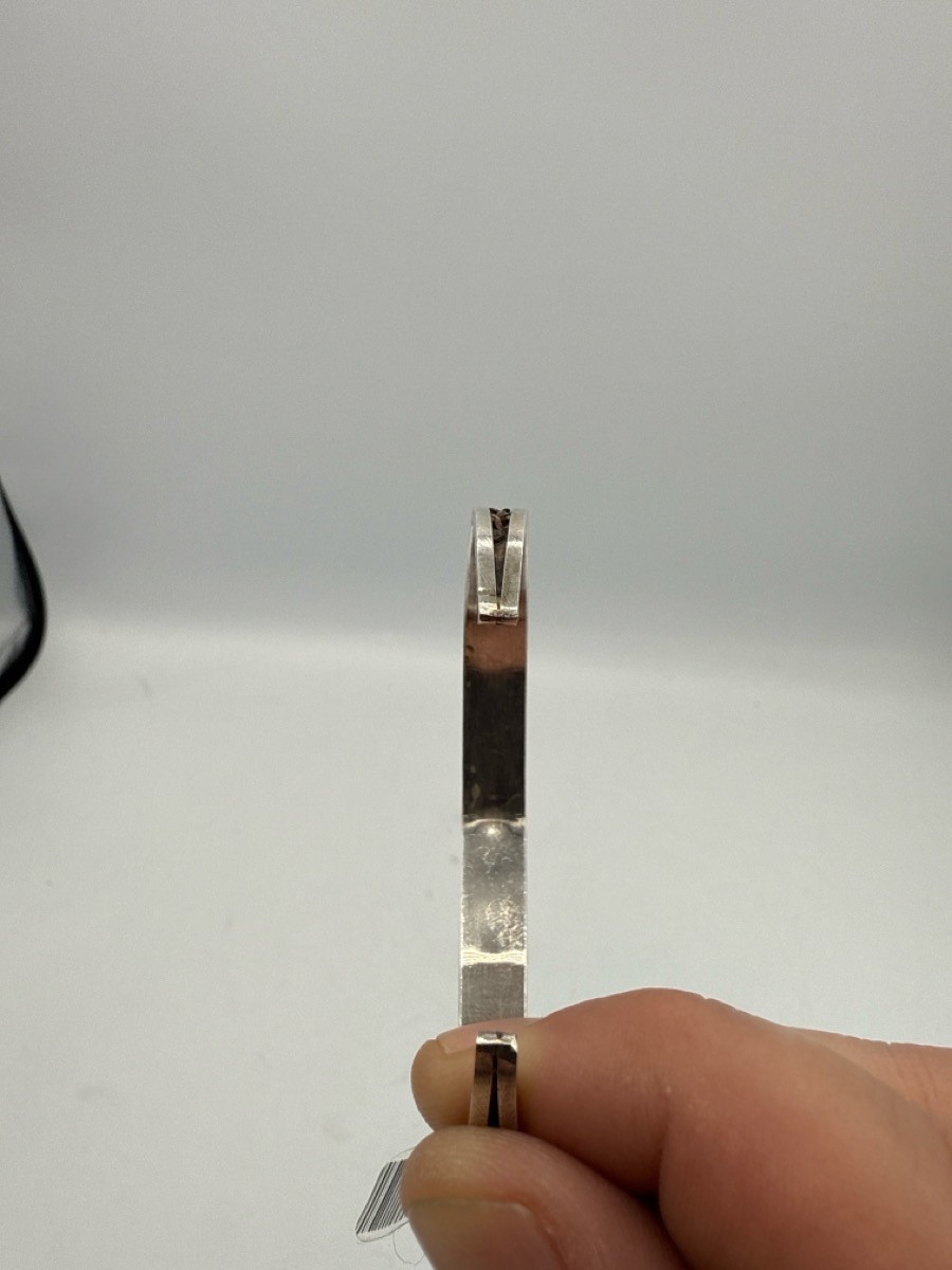 SILVER OPEN BANGLE WITH MULTI COLOR RECTANGULAR S… - image 3