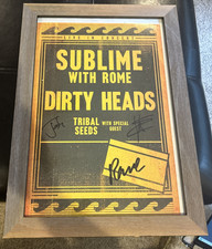 SIGNED SUBLIME WITH ROME / DIRTY HEADS Summer Tour 2016 RARE Framed Poster