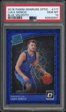 Luka Doncic 2018-19 Panini Donruss Optic #177 Blue Velocity Rated Rookie PSA 10