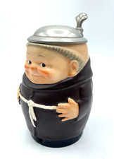Vintage Hummel Goebel Beer Mug Monk Figural Mug Tin Lid Christmas 1959 Engraving