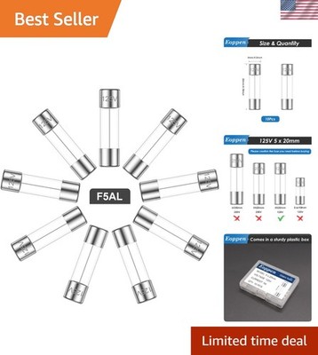 Essential 5A 125V Glass Fuses   10 Pack for Electrical Safety and Reliability