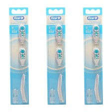 3 Oral B Deep Clean Battery Powered Toothbrush Replacement Brush Heads 2 ct Pack