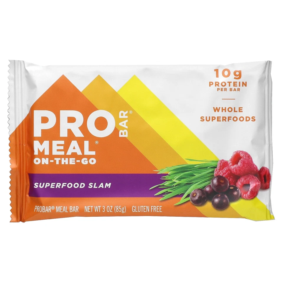 Barra de comida ProBar superalimento Slam 12 barras 3 oz 85 g por barra sin OGM, sin lácteos, Foto 3 de 4