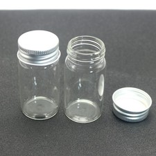 4 Empty Small Glass Storage Bottles Vials with Screw Cap 12ml 22X60mm Mini Jars
