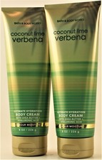 QTY 2 - Bath  Body Works COCONUT LIME VERBENA Body Cream Lotion Moisturizer 8oz