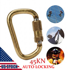 45KN Heavy Duty Auto Locking Twist Lock Climbing Carabiner Alloy Steel Gear