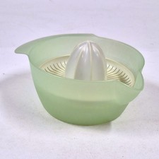 Vintage Plastic Citrus Juicer Reamer Bowl Set Pale Green Retro Kitchenware