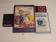 Checkers (Mattel Intellivision, 1979) Game, Box, Manual, and one Overlay Tested