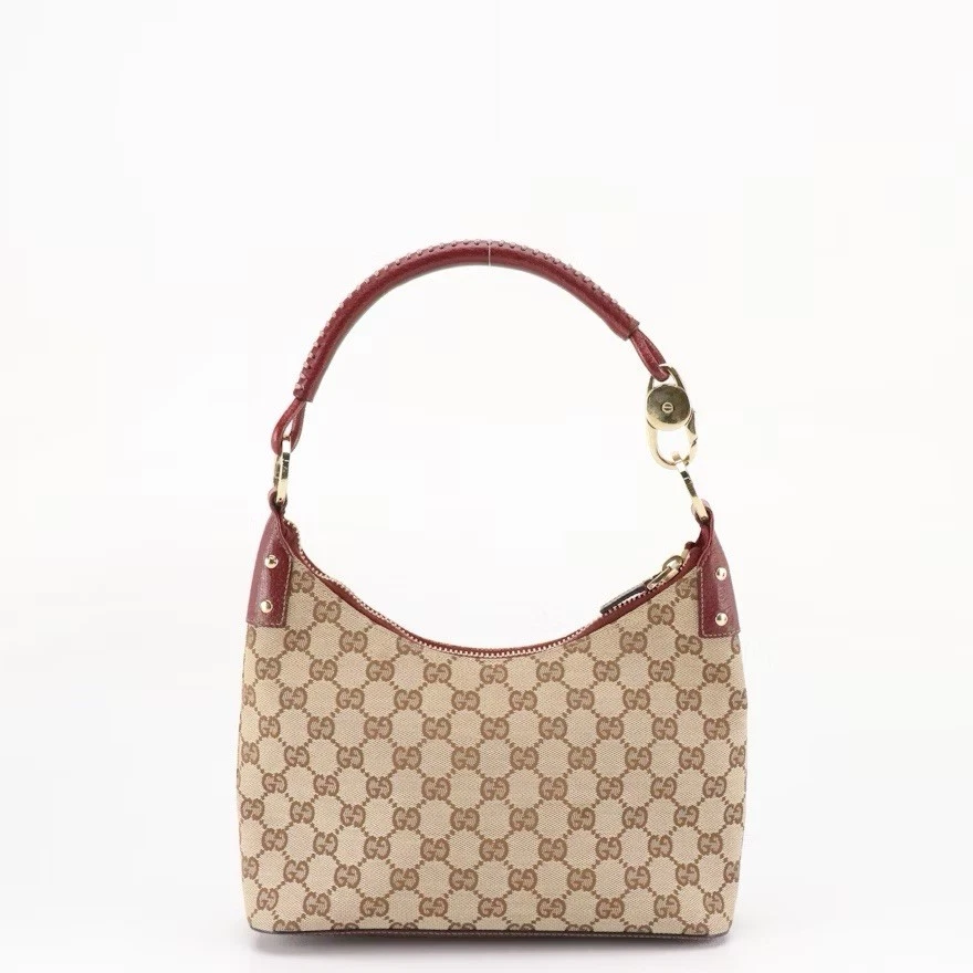 Bolso de Hombro Gucci Hobo en Lona GG y Cuero Borgoña Foto 3 de 4