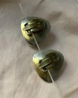 Vintage Damascene Spain Enamel Birds & Flowers Clip On Earrings Gold Plated — photo 5