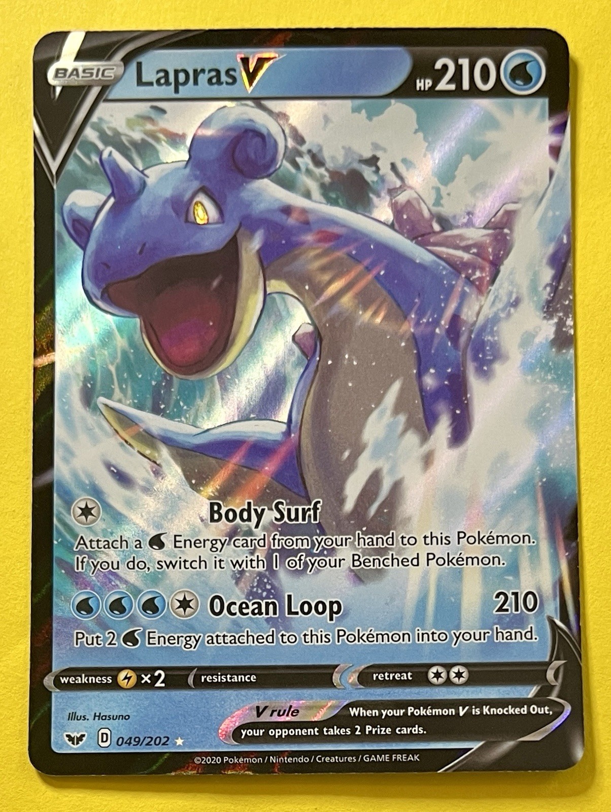 Lapras V 2020 Pokemon Sword & Shield HOLO 049/202
