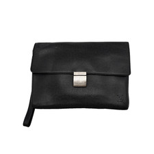 LOUIS VUITTON Celenga taiga Ardoise Clutch bag black Leather M30782