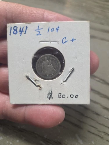 1841 Seated Liberty Half Dime Very Good VG Problem Free 19th C Silver Type Coin