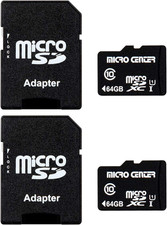 Micro Center 64GB Class 10 MicroSDXC Card with Adapter - 2 Pack
