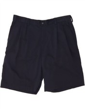 IZOD Mens Pegged Chino Shorts W38 XL Navy Blue Polyester Sports DH69