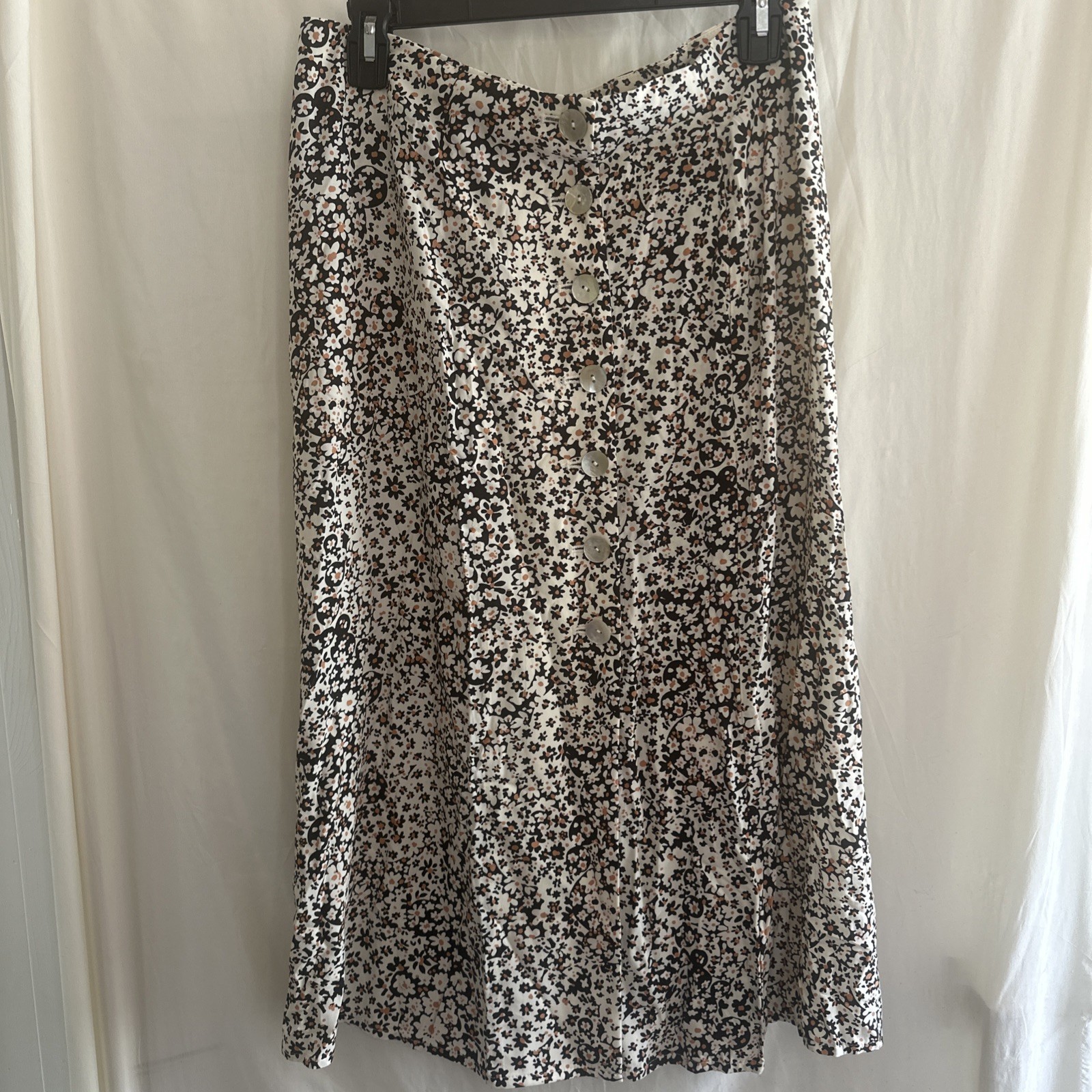 Madewell Midi Skirt Women’s Size 10 Side Button Daisys Straight New With Tags-image