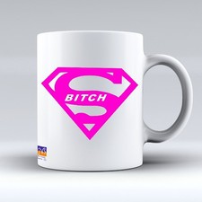 10oz Pink Supergirl Bitch Coffee Mug ? Funny Novelty Coffee Cup